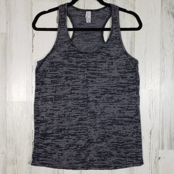 NWOT Over The Limit Apparel Black & Gray Racerback Tank Top Women’s Size XL - Picture 1 of 10
